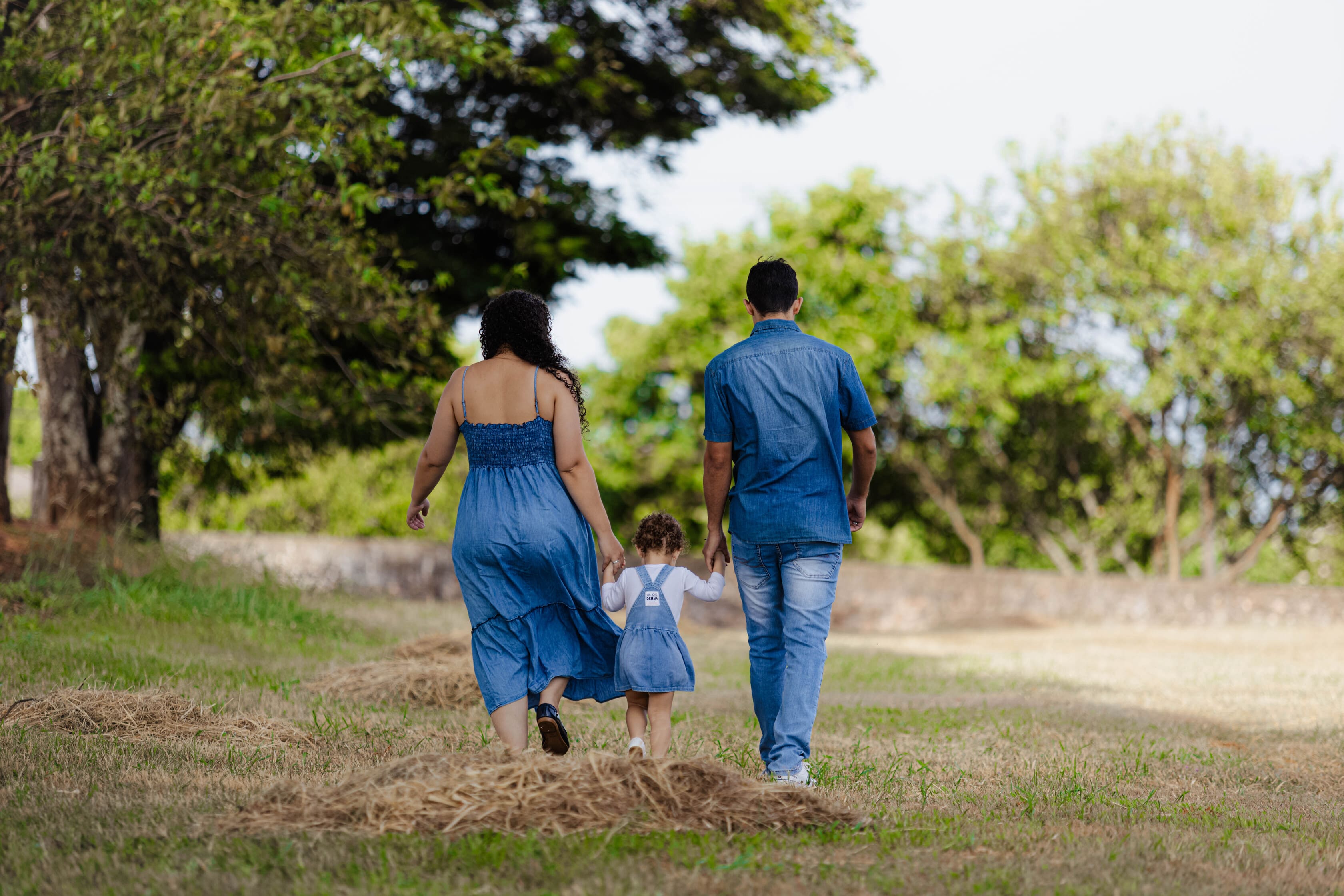 Ensaio família completo de Flavia, Alan e Laura Maria no gramado em Terra Boa Paraná