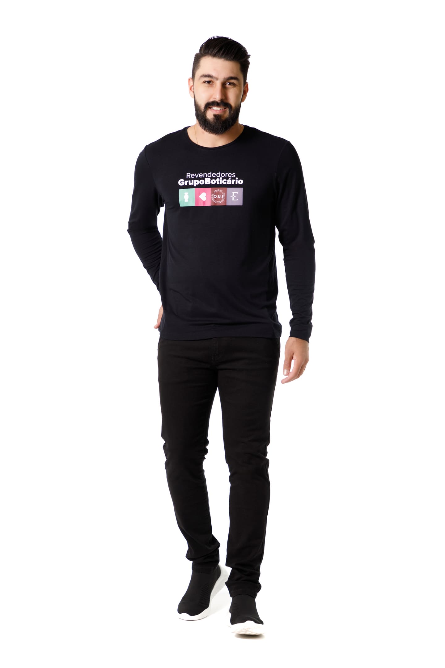 Lookbook O Boticário uniforme masculino manga longa para revendedores do Grupo Boticário no Estúdio Foco em Cianorte